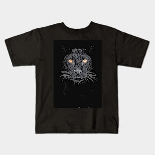 Black panther with yellow eyes Kids T-Shirt